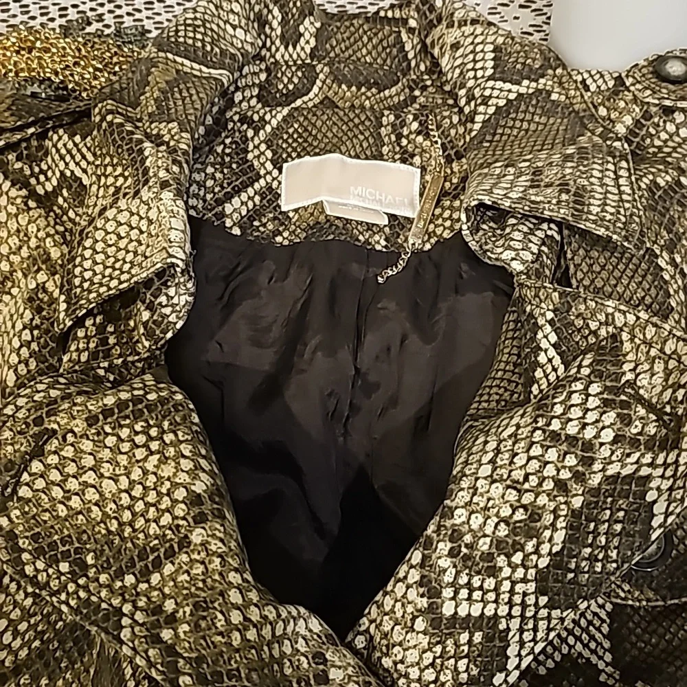 Michael Kors Snake Print Trench Coat - Picture 9 of 13
